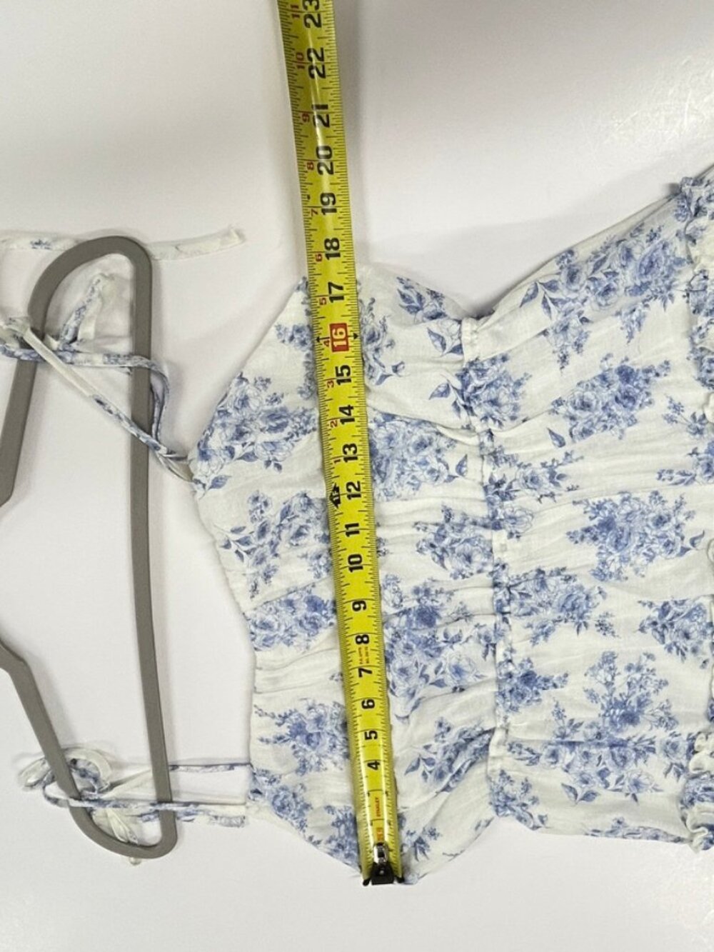 Blu Pepper Blue Floral Tiered Mini Dress XL Cottagecore Tie Strap Flowy Sundress - Picture 3 of 8